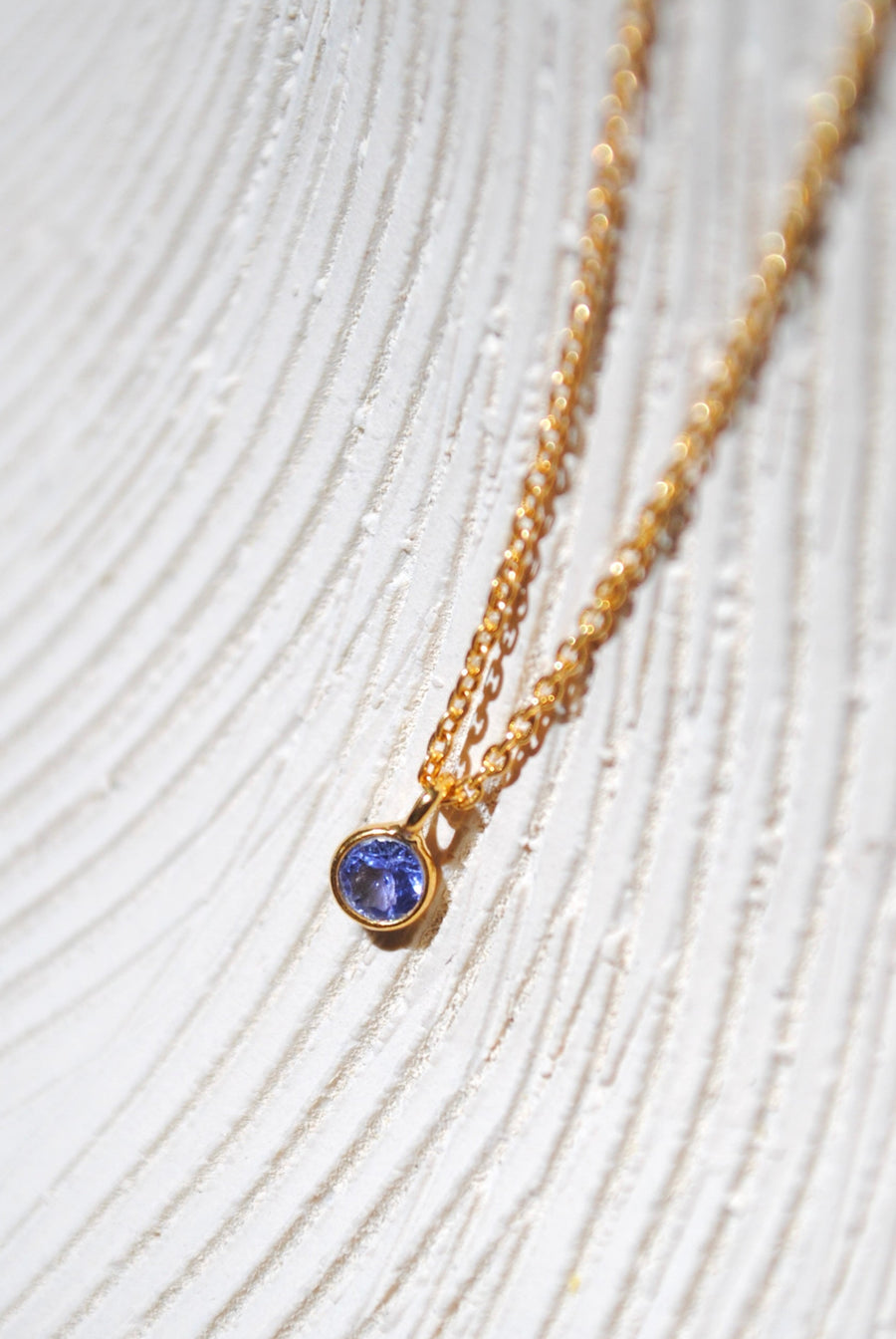 (タンザナイト/gold-silver) birth pinky necklace【12月誕生石】