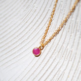 (ルビー/gold-silver) birth pinky necklace【7月誕生石】