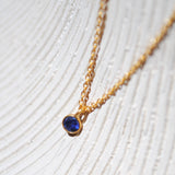 (サファイア/gold-silver) birth pinky necklace【9月誕生石】