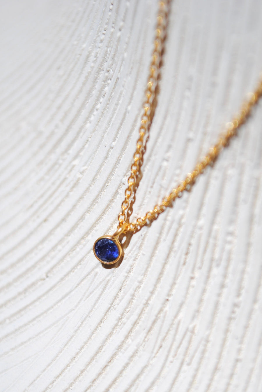 (サファイア/gold-silver) birth pinky necklace【9月誕生石】