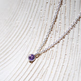 (アメジスト/gold-silver) birth pinky necklace【2月誕生石】