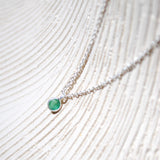 (エメラルド/gold-silver) birth pinky necklace【5月誕生石】