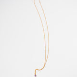 (アメジスト/gold-silver) birth pinky necklace【2月誕生石】