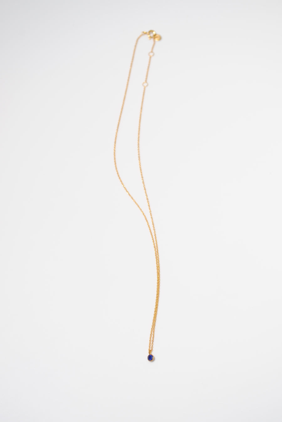 (サファイア/gold-silver) birth pinky necklace【9月誕生石】