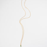 (エメラルド/gold-silver) birth pinky necklace【5月誕生石】