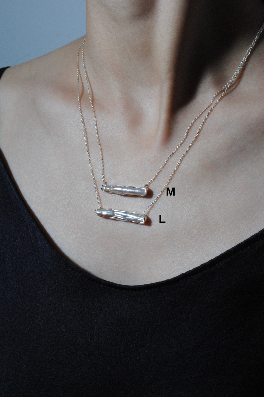 (ロングパール/silver) flute necklace