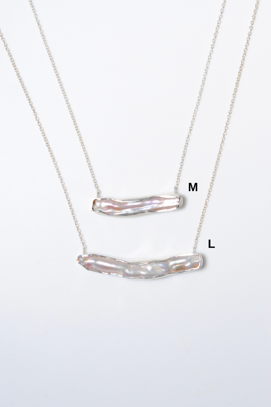 (ロングパール/silver) flute necklace
