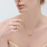 (ペリドット&アクアマリン&ホワイトトパーズ/gold) cobble vow ring