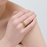 (ペリドット&アクアマリン&ホワイトトパーズ/gold) cobble vow ring