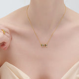 (ペリドット&アクアマリン&ホワイトトパーズ/gold) cobble vow necklace