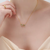 (ペリドット&アクアマリン&ホワイトトパーズ/gold) cobble vow necklace