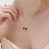 (スモーキークオーツ&ガーネット&シトリン/gold) cobble vow necklace