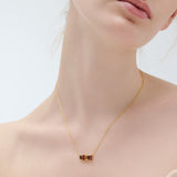 (スモーキークオーツ&ガーネット&シトリン/gold) cobble vow necklace