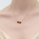 (スモーキークオーツ&ガーネット&シトリン/gold) cobble vow necklace