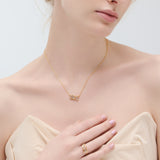 (ホワイトトパーズ/gold) cobble vow necklace