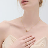 (ホワイトトパーズ/gold) cobble vow necklace