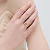 (ホワイトトパーズ/gold) cobble vow ring