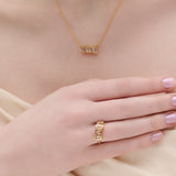 (ホワイトトパーズ/gold) cobble vow necklace