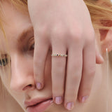 (ガーネット&シトリン＆ペリドット/silver) dot half eternity ring