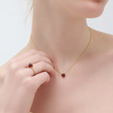 (ガーネット/gold) petit heart  ring