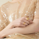 (ペリドット&アクアマリン&ホワイトトパーズ/gold) cobble vow ring