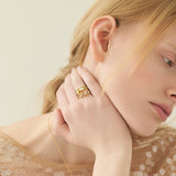 (ペリドット&アクアマリン&ホワイトトパーズ/gold) cobble vow ring