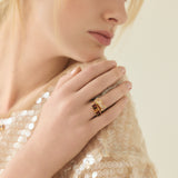 (ペリドット&アクアマリン&ホワイトトパーズ/gold) cobble vow ring