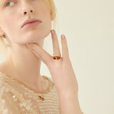 (スモーキークオーツ&ガーネット&シトリン/gold) cobble vow necklace