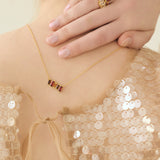 (スモーキークオーツ&ガーネット&シトリン/gold) cobble vow necklace