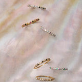 (レインボームーンストーン&ラベンダーアメジスト＆ブルートパーズ/silver) dot half eternity ring