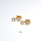 (モアサナイト/gold) secret charm earring