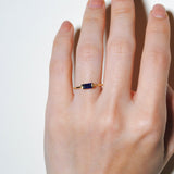 (ブルーサファイア/gold) mini rect boad ring