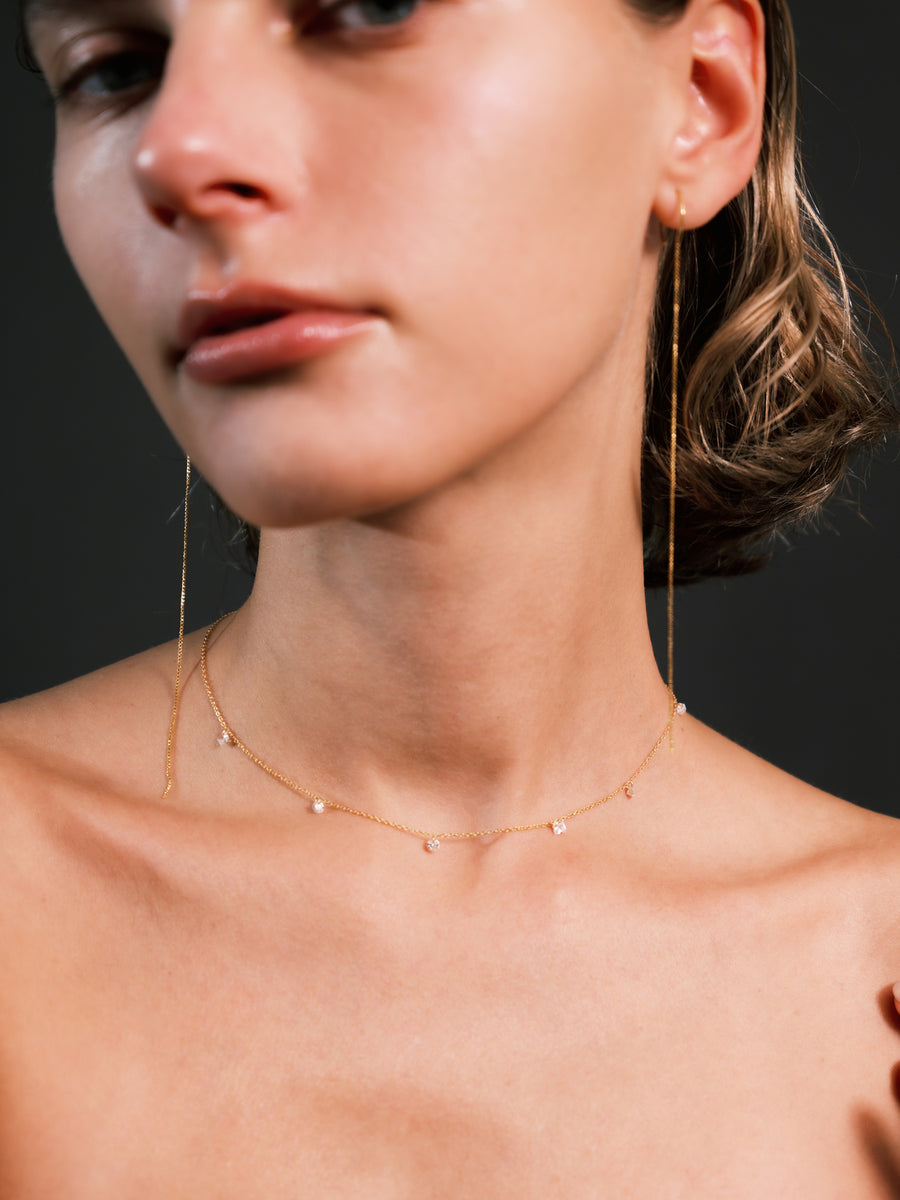 (モアサナイト/gold) nude multi shape necklace