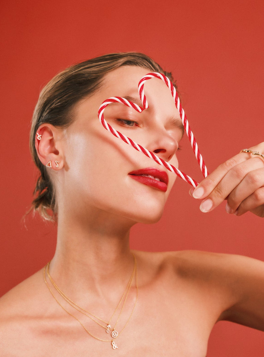 (モアサナイト/gold) secret charm necklace