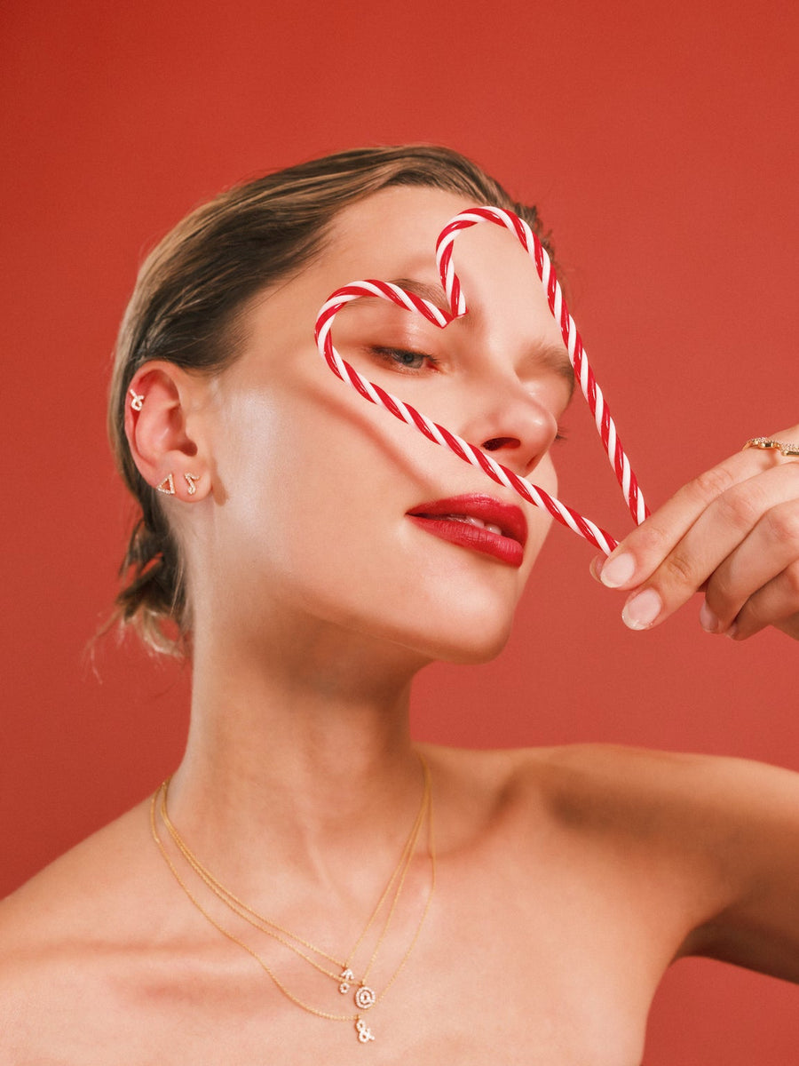 (モアサナイト/gold) secret charm earring