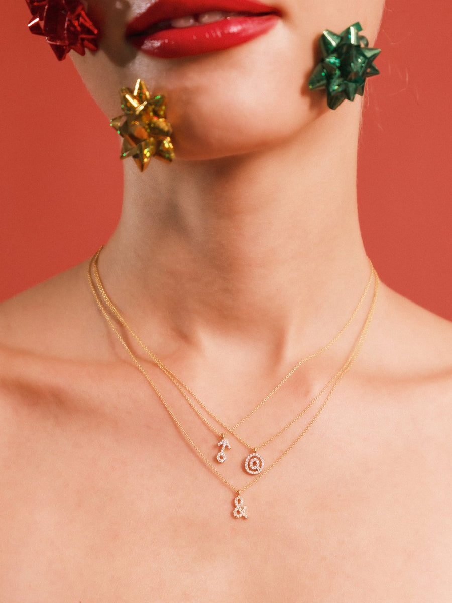 (モアサナイト/gold) secret charm necklace