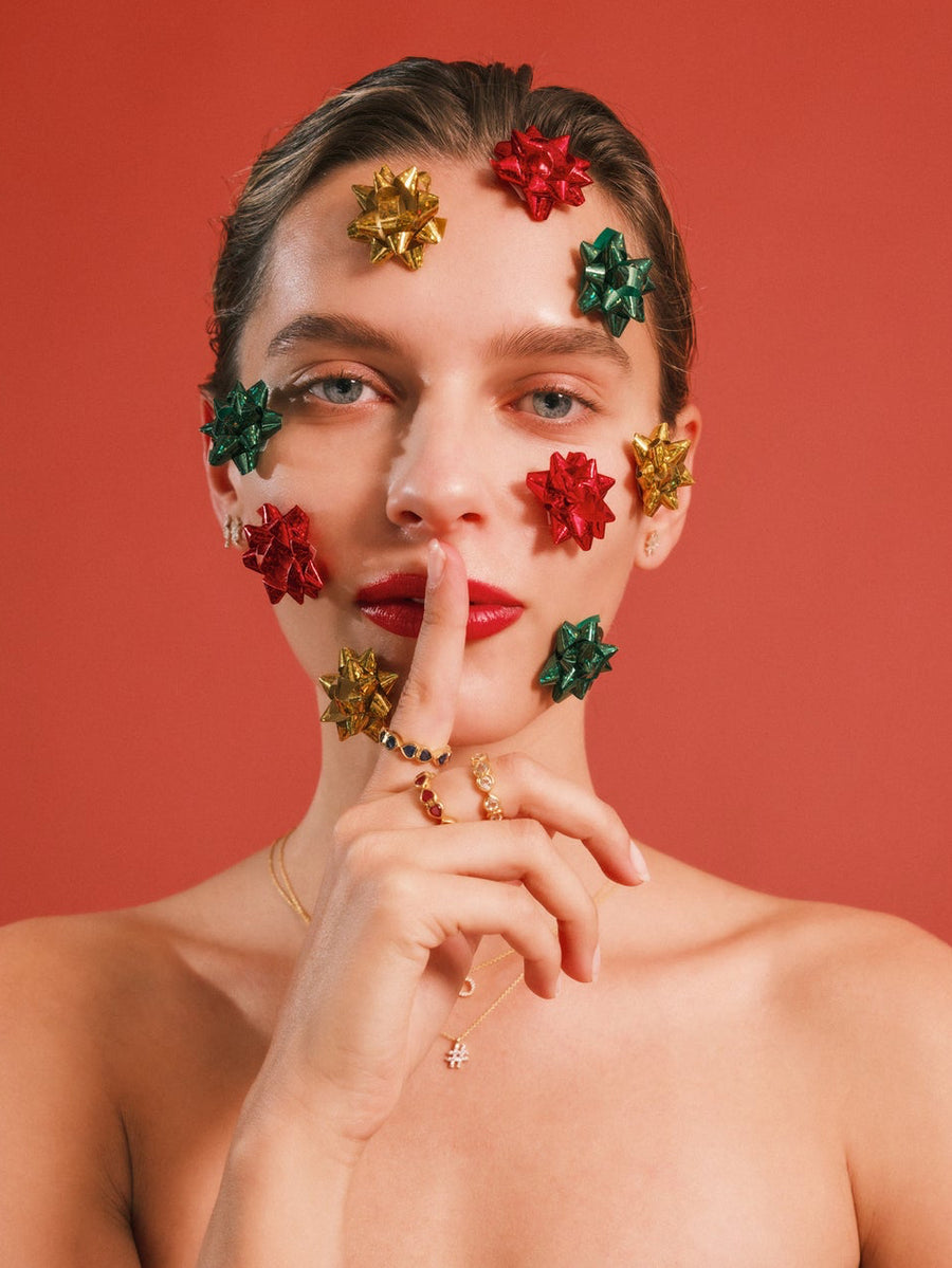 (モアサナイト/gold) secret charm earring