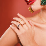 (ブルーサファイア/gold)：All heart full eternity ring