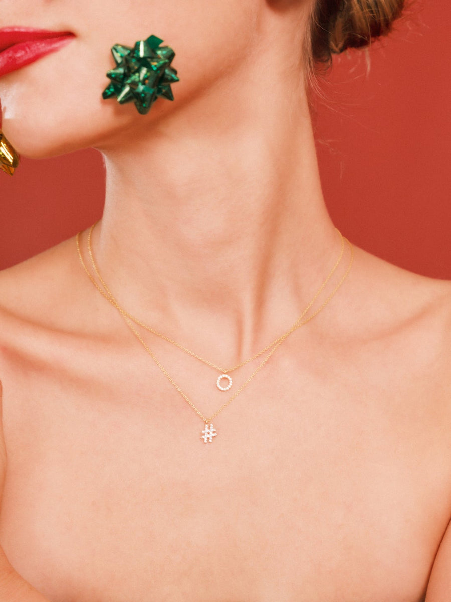 (モアサナイト/gold) secret charm necklace