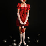 (モアサナイト/gold）cross  rhythm double finger ring