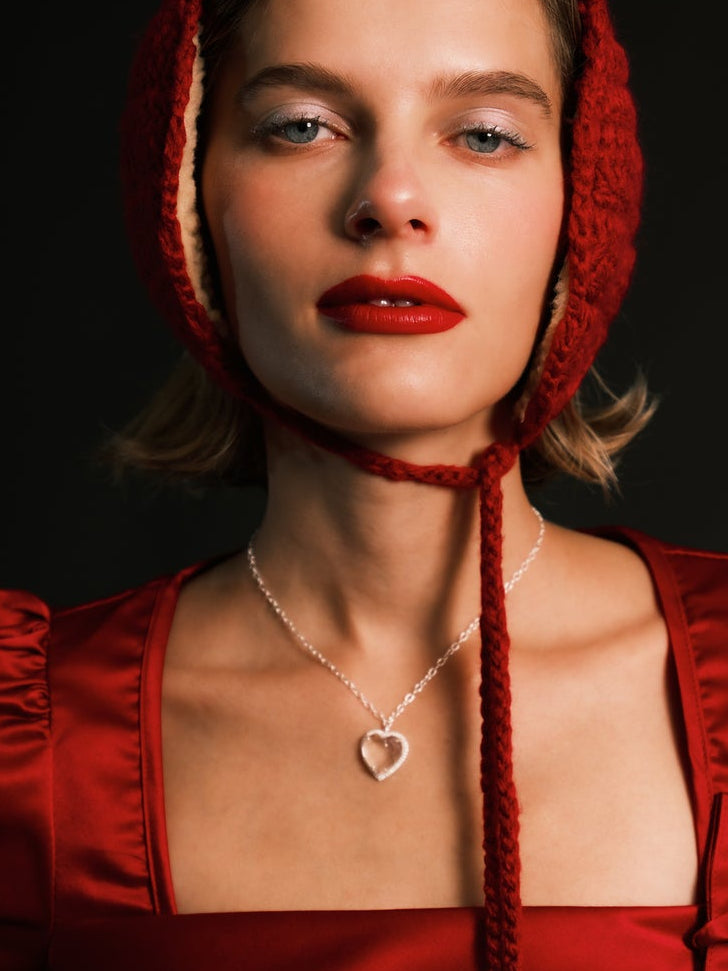 (ミルキーアクアマリン/gold) heart 4 u necklace