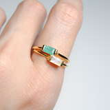 (アマゾナイト/gold) mini rect boad ring