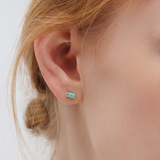 (アマゾナイト/gold) mini rect boad earring