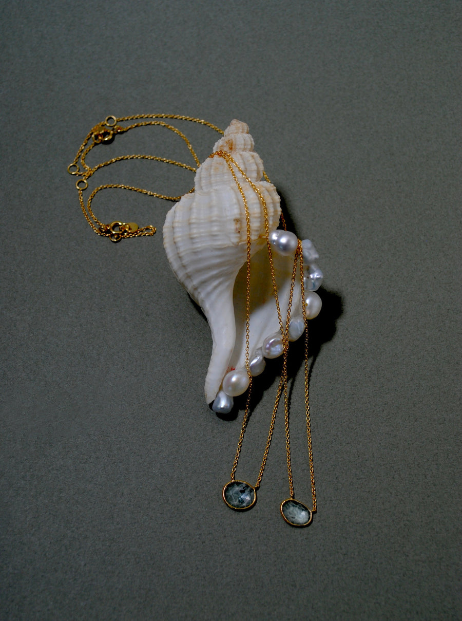 (アクアマリン/gold) THE islan necklace