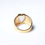 (レモンクオーツ/gold) long heart rough ring