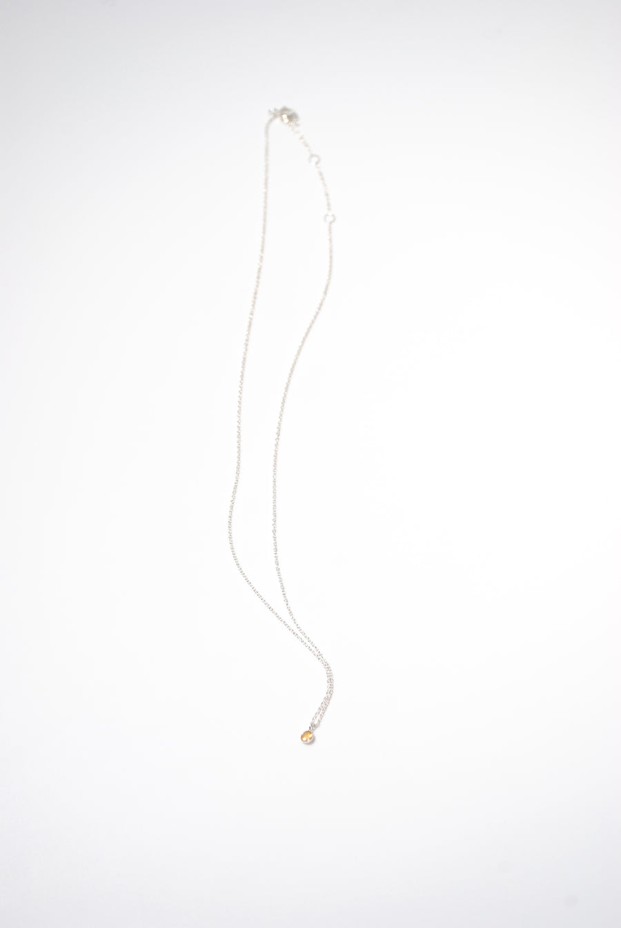 (シトリン/gold-silver) birth pinky necklace【11月誕生石】