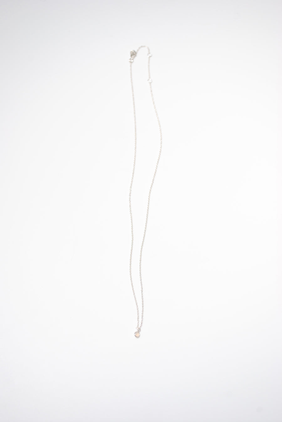 (エチオピアンオパール/gold-silver) birth pinky necklace【10月誕生石】