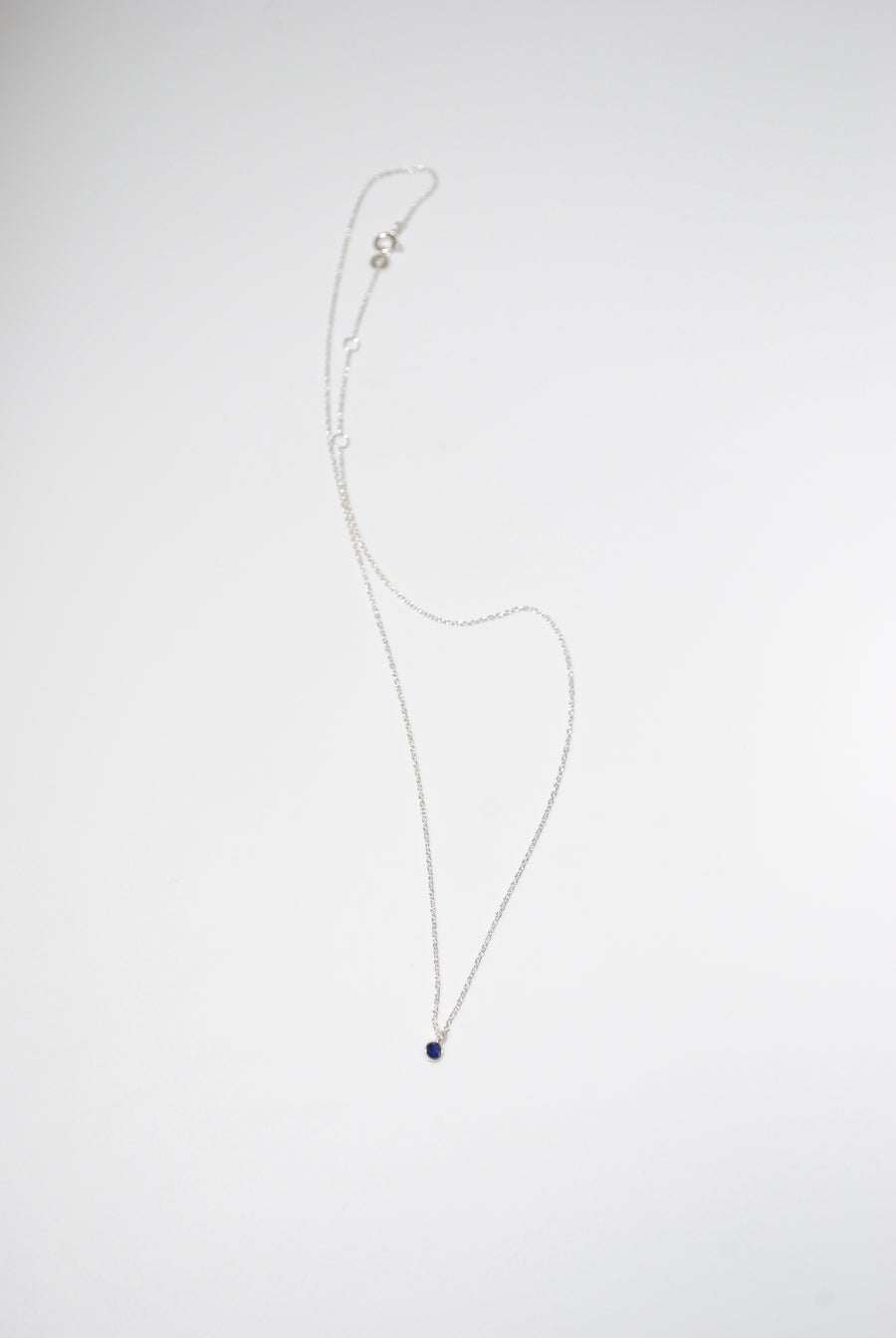 (サファイア/gold-silver) birth pinky necklace【9月誕生石】