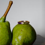 (ペリドット&アメジスト/GOLD)bi-color 3way square  eternity ring