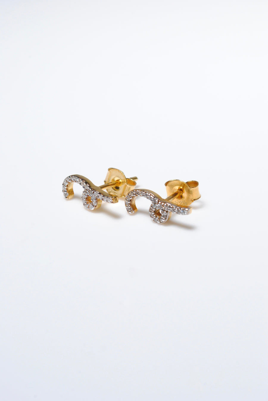 (モアサナイト/gold) mini drawing earring